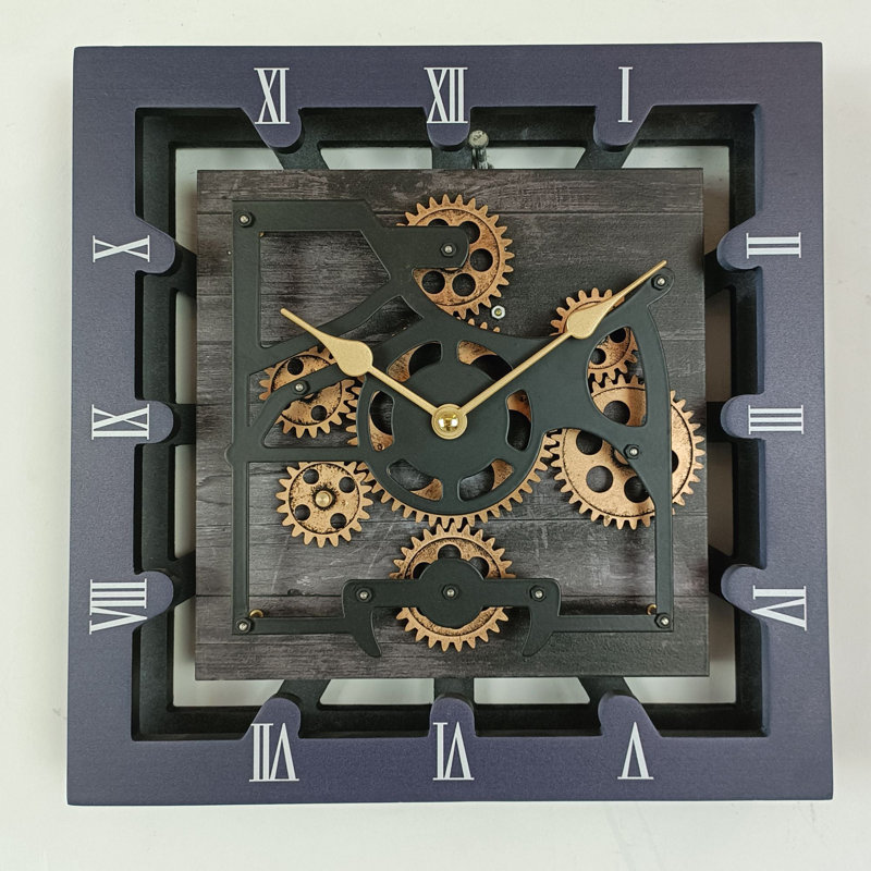 Solid Wood Wall Clock, Vintage/Black