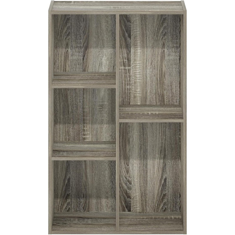 Gonzales 19.5" W Standard Bookcase, French Oak, (5 Shelves) 31.5"H x 19.5"W x 9.4"D