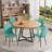 Round Dining Table Set with Velvet Upholstery Chairs-896957267-896957279-892995272