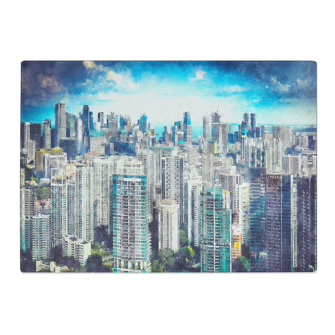 Tempered Glass Singapore Skyline Chopping Board