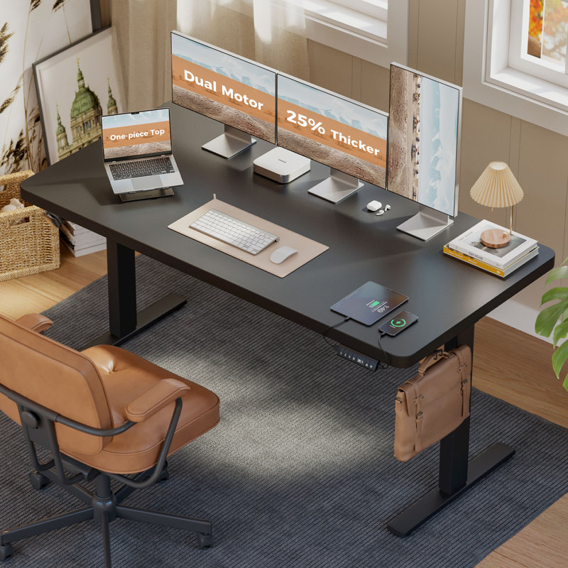 Bureau pour travailler debout 63 po, L 63 po x P 31 po, Black/Black