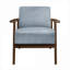 Fauteuil d'appoint classique classique gris avec structure en noyer foncé et revêtement en velours-720154901