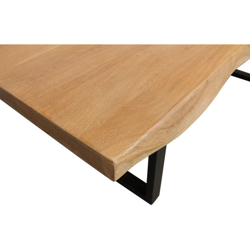 Sycamore Rustic Solid Wood Coffee Table With Live Edge In A Natural Finish, 18'' H X 39'' L X 55'' W