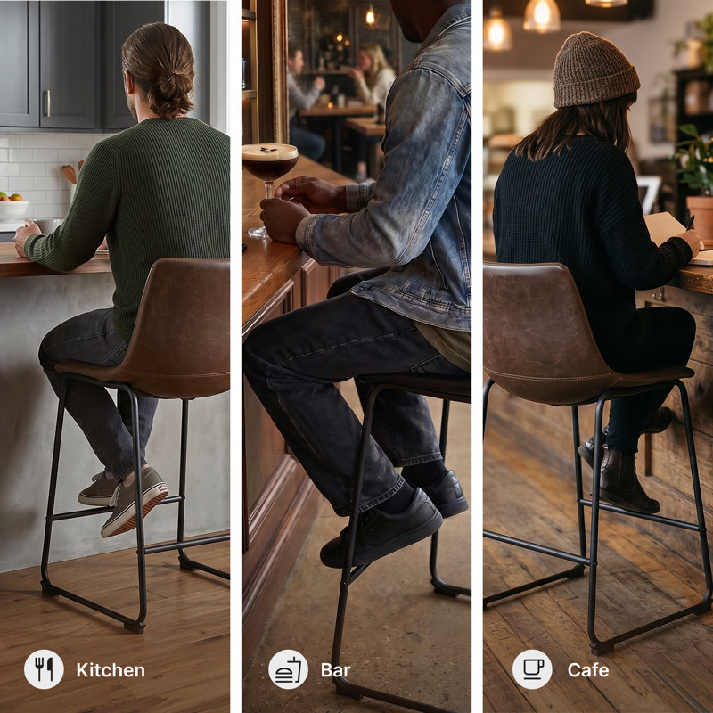 Tabouret de bar et de comptoir Ashtin, Brun, Tabouret de comptoir (hauteur d'assise de 25,75 po