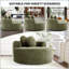 Canapé-lit rond avec tissu gaufré et coussin en forme de cœur-130646533