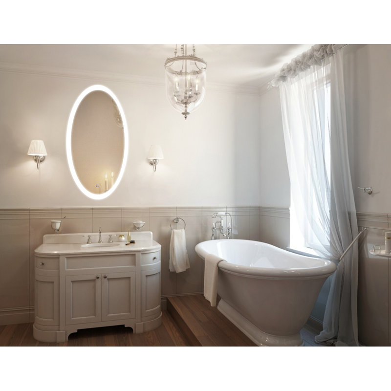 Miroir mural lumineux à del Nocera, H 44 po x l 24 po