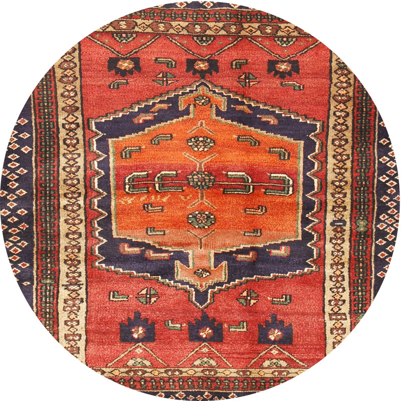 Tapis 100% traditionnel lavable à la machine 2868, Rond 4 pi
