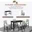 TREXM 5-Piece Counter Height Dining Set, Classic Tab, 52" x 27" x 36.3", Rubber Wood, Set of 5, Dining Table Set, Brown, Counter Height