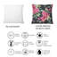 Carré, roses rouges et baies rétro sur fond noir - coussin décoratif imprimé maison de campagne-60159215