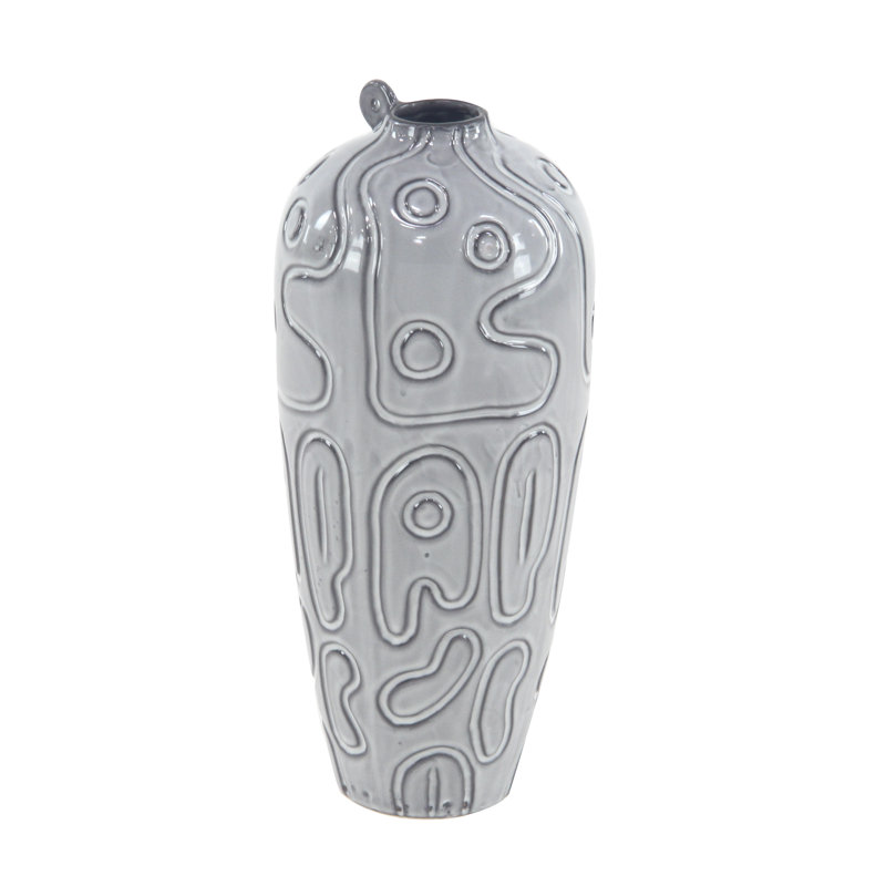Vase de table en céramique modern Hellman, H 16 po x l 7 po x P 7 po