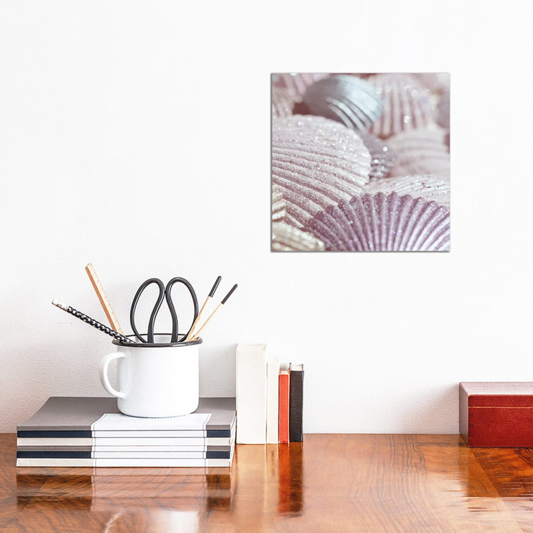 Shells and Glitter II Pink Square by Monika Strigel - Wrapped Canvas Photograph
