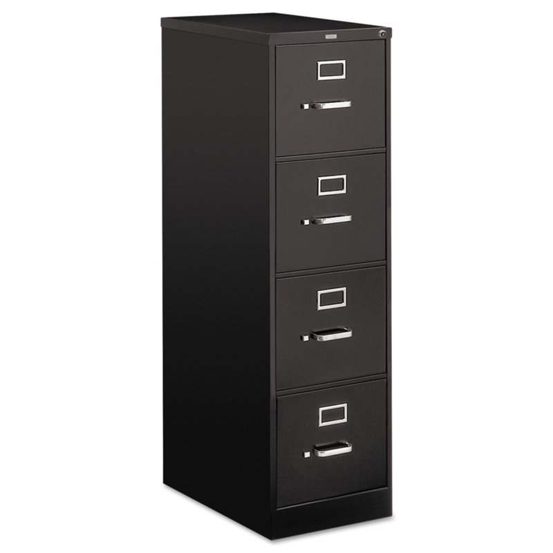 510 Series 4-Drawer Vertical Filing Cabinet, Black