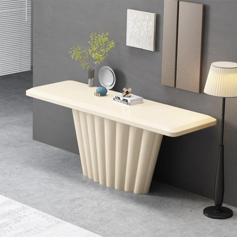 Modern Minimalist Console Table, 35.43" H x 62.99" W x 15.75" D, khaki