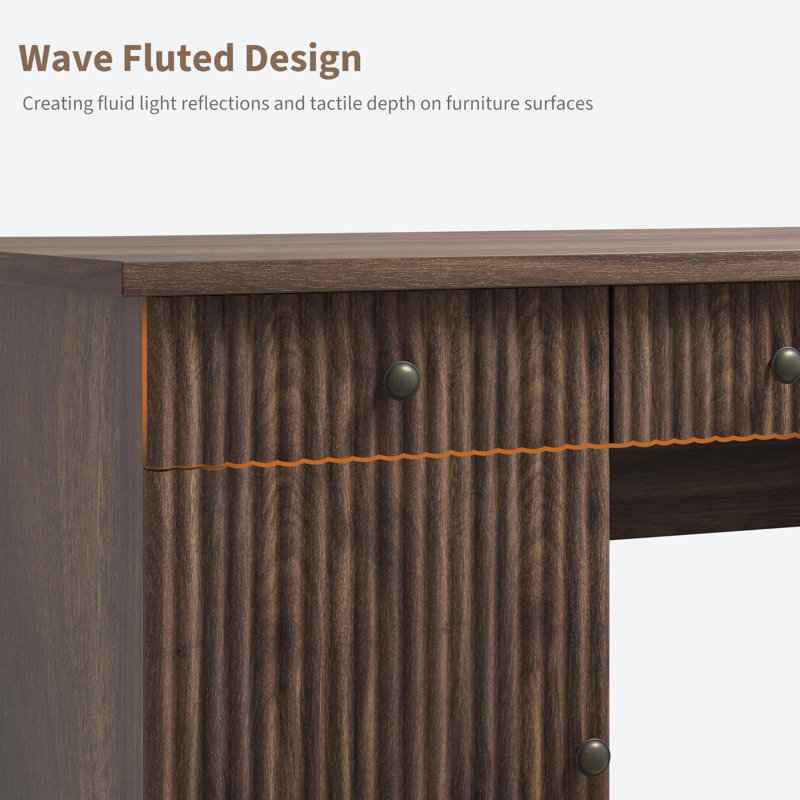 Bureau cannelé 60 po Modern, Brown