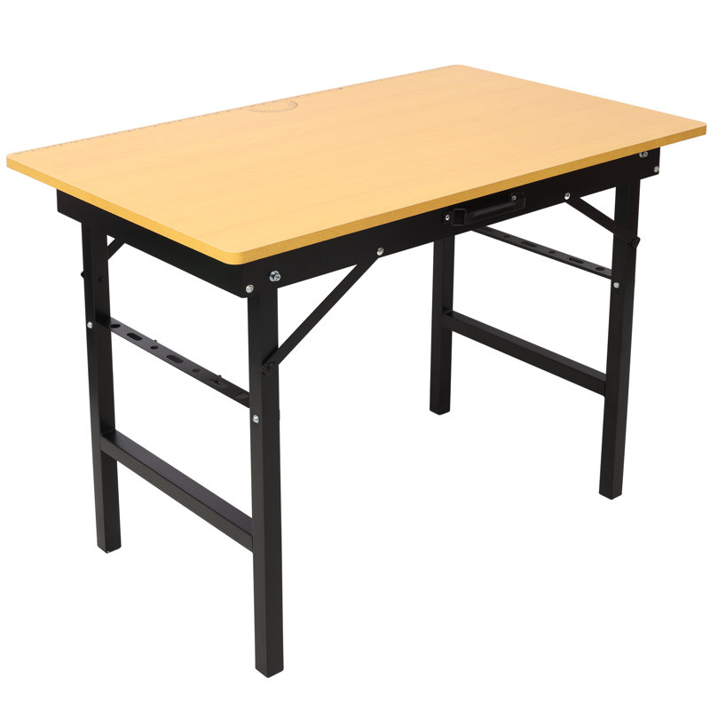Heavy-Duty Portable Folding Workbench with Integrated Measurement Tools and Storage Bar