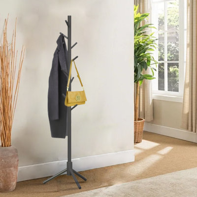 Coat Rack Freestanding With 8 Sturdy Hooks