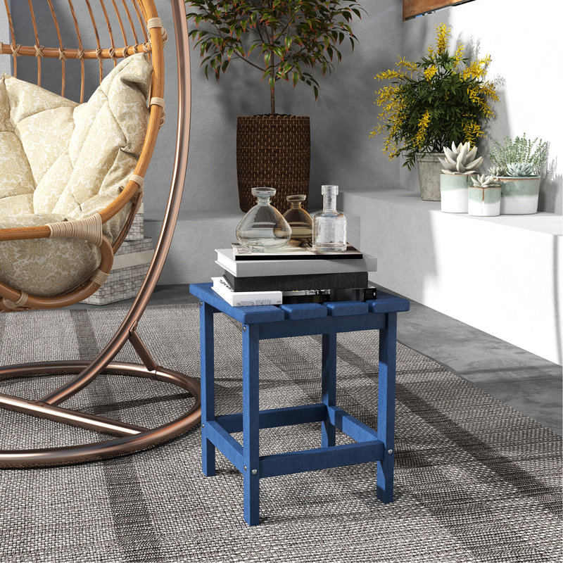 Table d'appoint extérieure carrée 15 po pour terrasse, piscine, porche et balcon Blue - capacité de 110 lb