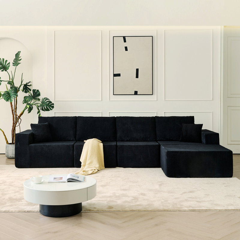 Canapé modulaire Boneless, Noir
