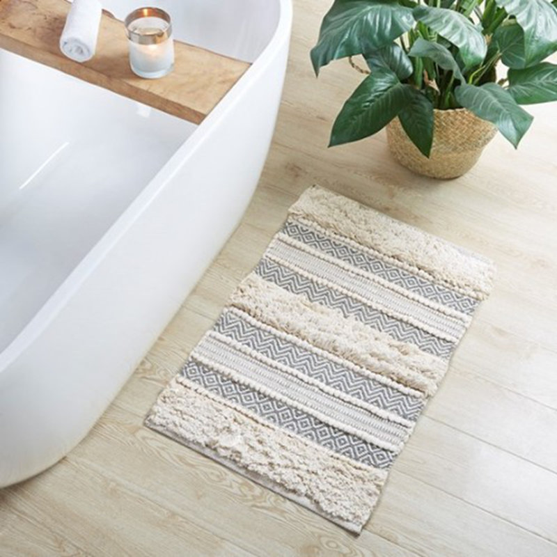 Area Rug, Indoor Area Rugs, Bathroom Rugs, Runner Rug, Woven Texture Stripe Bath Rug