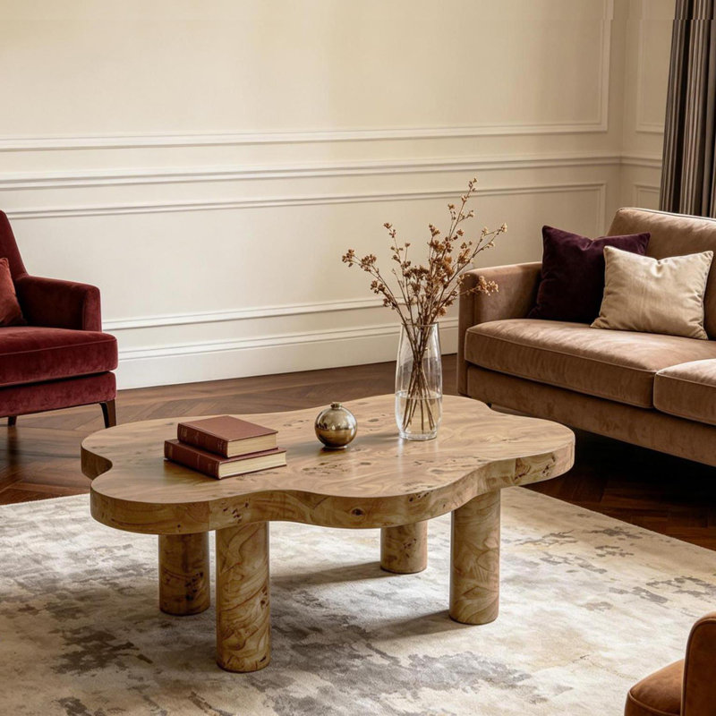 Table basse Elsin, Bois naturel