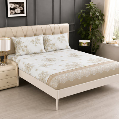 Trendy Complete Bedding Set 4 Piece Duvet Cover Fitted Sheet with Matching Pillow Cases 100% Microfibre Material