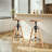 Minimalist Oak Wood Adjustable Bar Counter Stool, Natural Oak Wood
