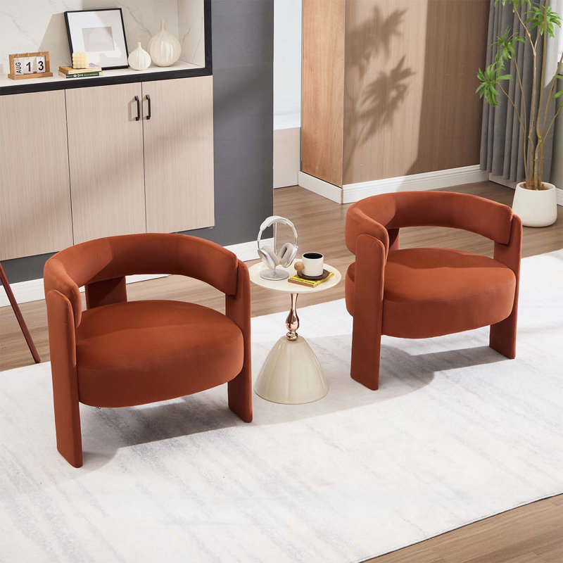 Chaise d'appoint Mid-Century moderne avec revêtement en velours, canapé simple confortable pour le salon, la chambre à coucher et le bureau