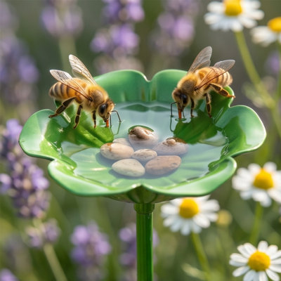 Piquet de jardin en métal avec fleur