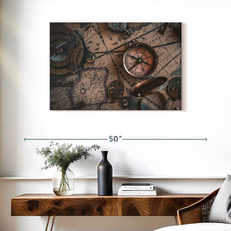 Aletra Map Compass, 24" H x 36" W