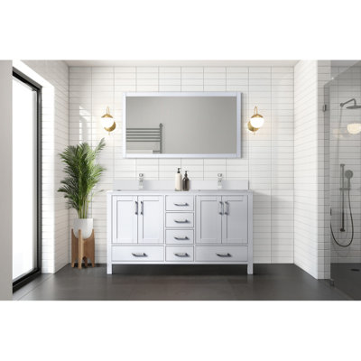 Meuble-lavabo blanc 60 po X P 22 po D, avec plateau en marbre de culture