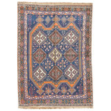 Hand Knotted Wool Area Rug in Red