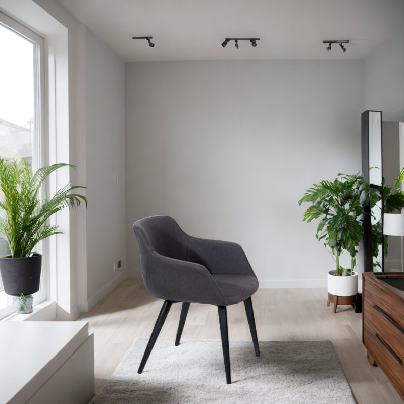 Chaise en tissu Ecneref, Graphite