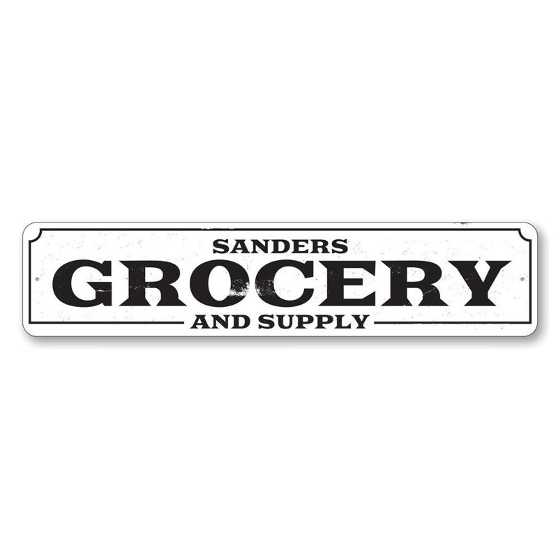 Enseigne d'épicerie et d'alimentation en aluminium, H 6 po x l 24 po x P 0,063 po
