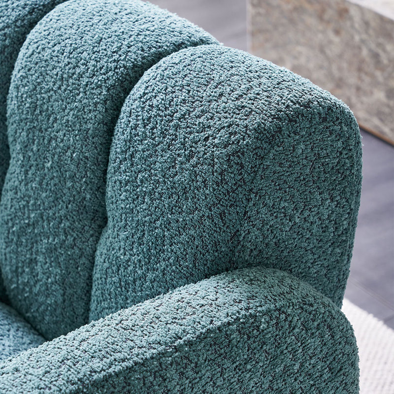 Chaise d'appoint pratique et large rembourrée, 100% polyester vert