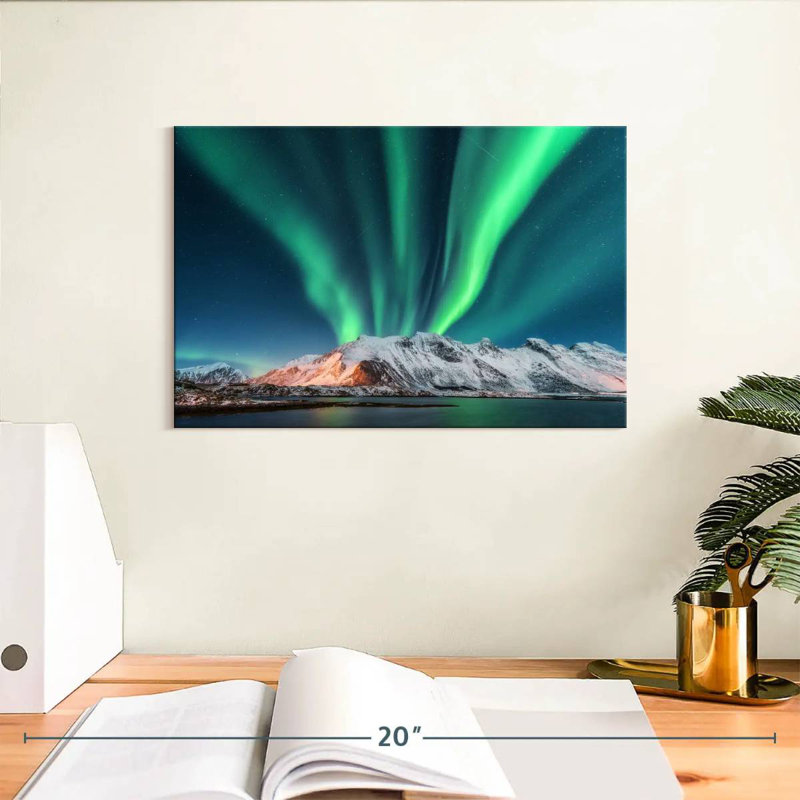 Alvord Lofoten Mountain Northern Lights, H 8 po x l 12 po