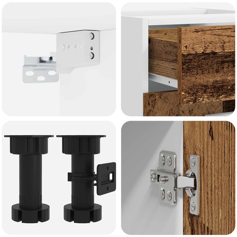 vidaXL Kitchen Unit with Drawer with Door LYON 8 pcs Engineered Wood Modern, Old Wood