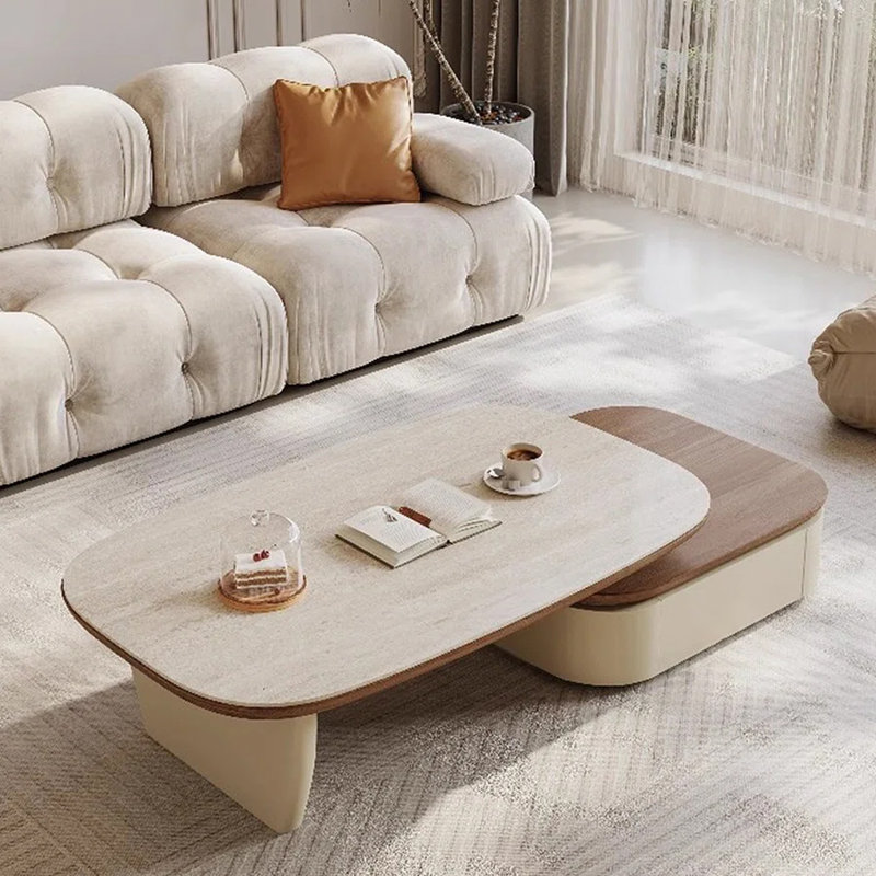 Table basse ovale simple et multifonctionnelle, Blanc