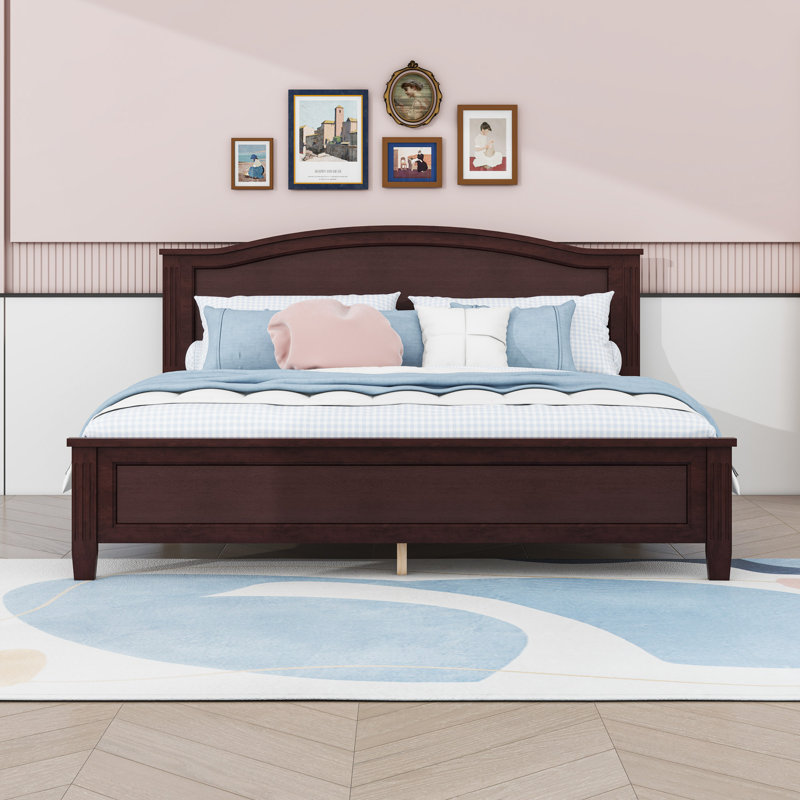 Platform Bed Frame with Headboard and Slat Support, Espresso