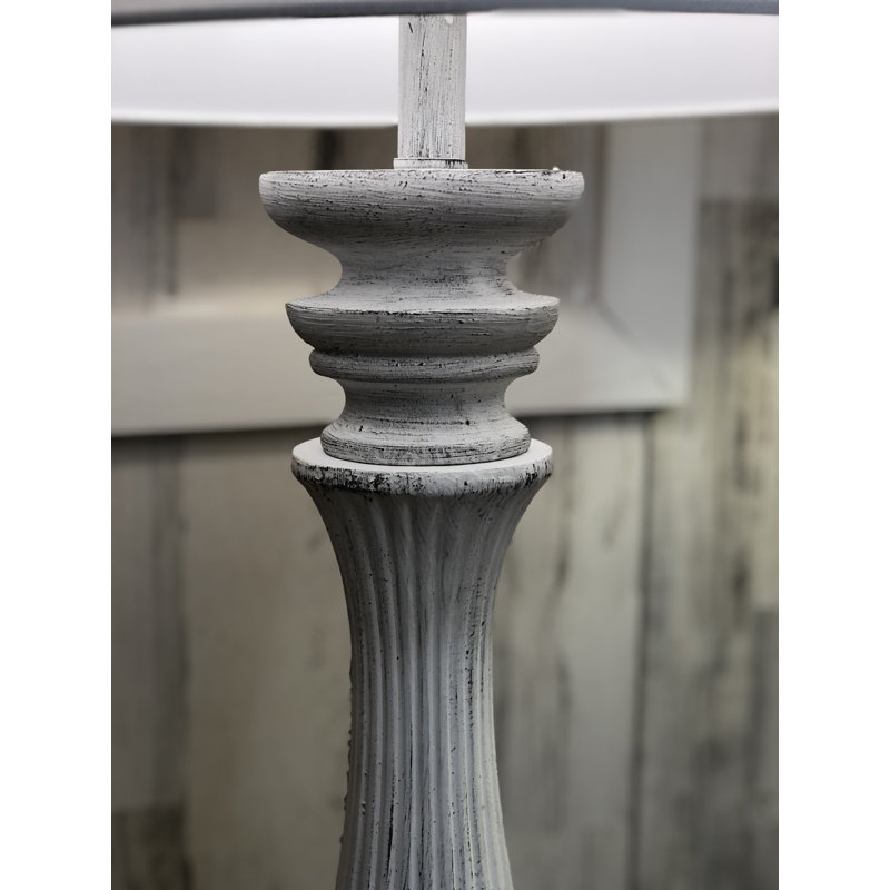 Benzonia 63'' Standard Floor Lamp with 3-Way Switch - Linen Shade, White