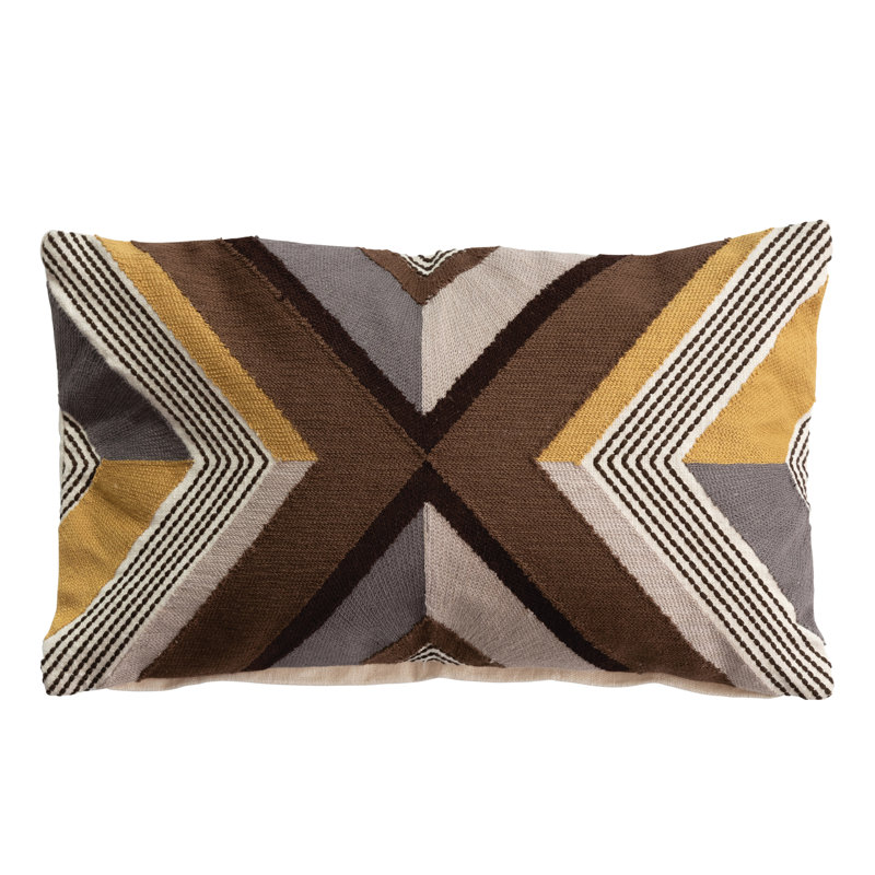 Embroidered Cotton Throw Pillow