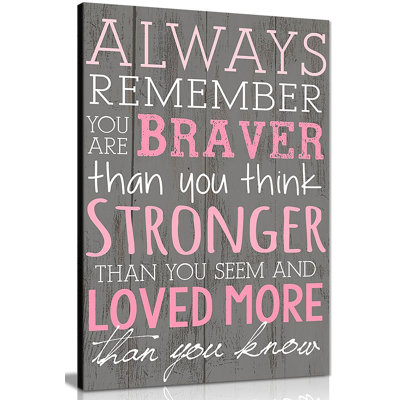 You Are Braver Than You Think - Wrapped Canvas Print