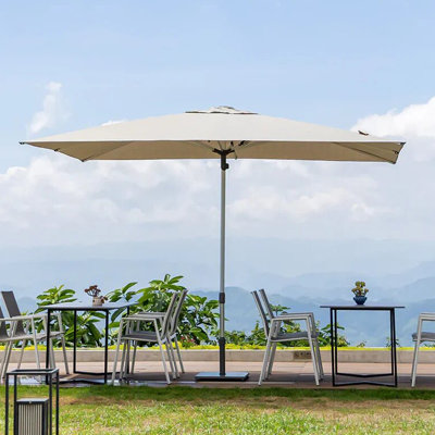 Parasol de marché rectangulaire extérieur 6 pi x 10 pi sans base, gris