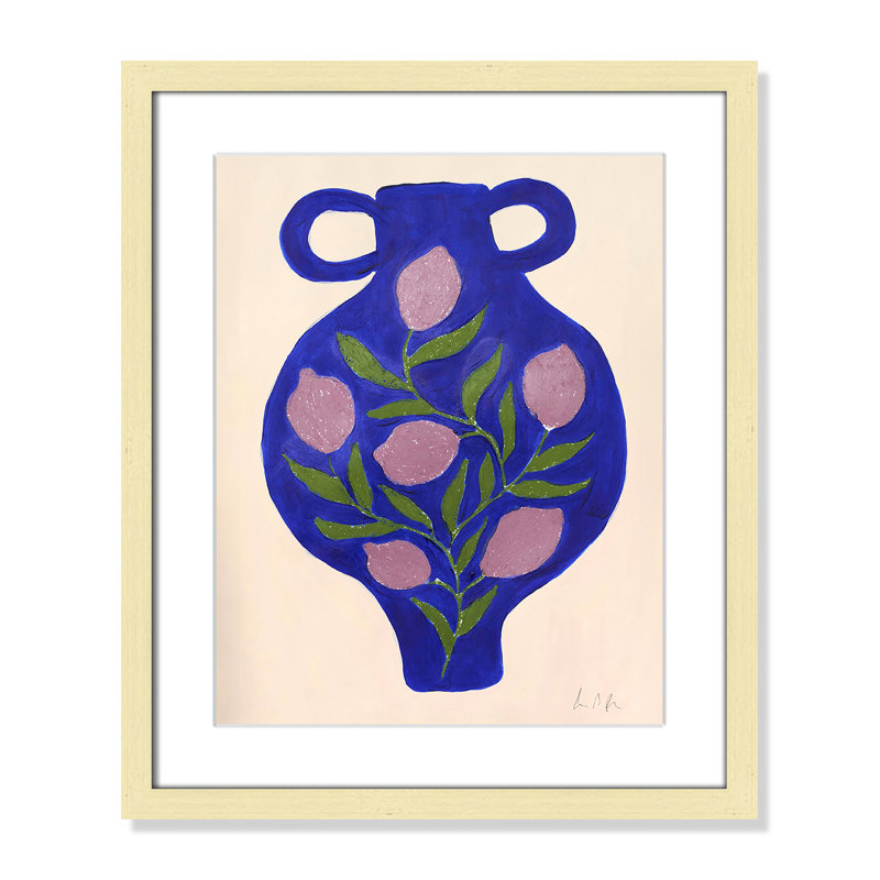 Vase n ° 03 par Camilla Bergqvist, H 19 po x l 16 po x P 1,25 po, Reproduction encadrée dorée avec passe-partout