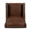 Fauteuil club moderne avec un revêtement brun foncé et un magnifique dossier en cascade avec une surface charmante