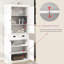 Garde-manger autoportant de 71 po - blanc. 4 portes, tiroir, 2 tablettes réglables. Convient aux articles. Apparence chic, peint, construction stable, facile à assembler