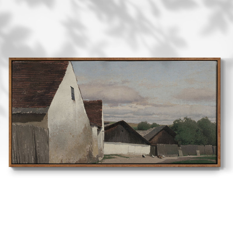 Série paysage - DCC - Toile tendue avec châssis encadré - Prêt à être accroché, H 17 po x l 33 po, Noyer