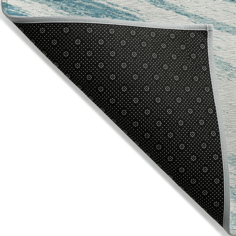  Machine Washable Indoor/Outdoor Chantille ACN876 Black Rug, Round 8'