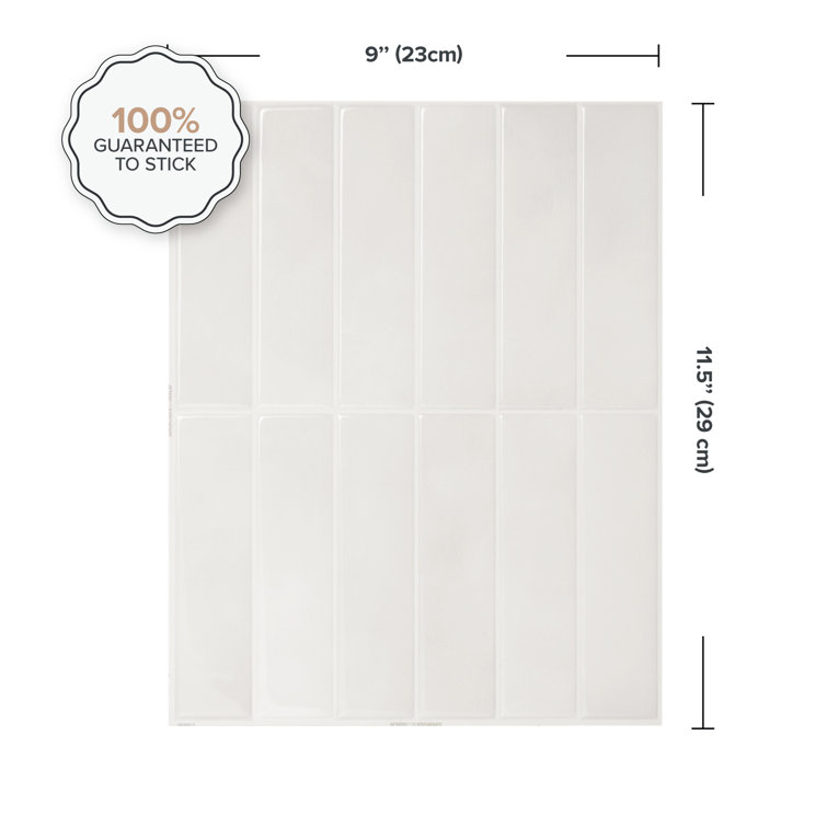 Smart Tiles Peel and Stick Backsplash - 5 Sheets of 11.43 x 9 - 3D Adhesive Peel and Stick Tile Backsplash for Kitchen, Bathroom, Wall Tile