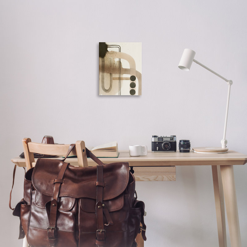 Art mural sur toile beige rétro par Grace Popp, H 20 po x l 16 po