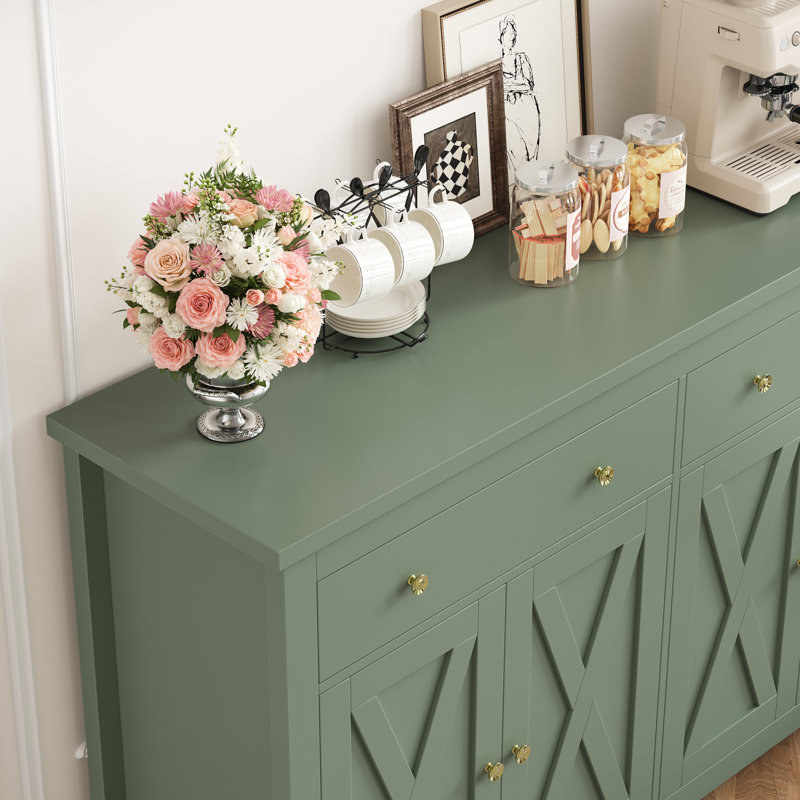 55.1'' Wide 2 Drawer Sideboard, Green